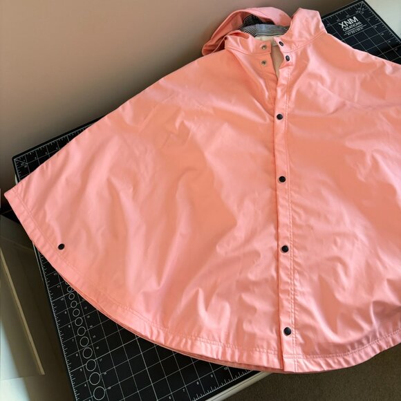 Petit Bateau Big Girls Pink Rain Poncho Raincoat French - Picture 1 of 4
